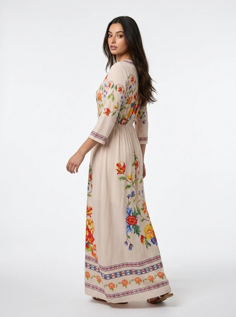Midi Dress Floral Printed – Bloom Echo - Image 4