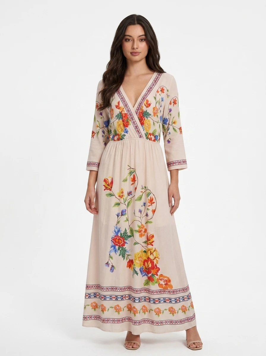 Midi Dress Floral Printed – Bloom Echo - Image 6