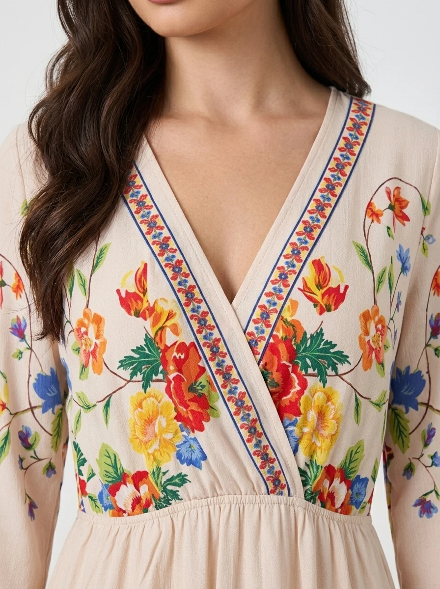 Midi Dress Floral Printed – Bloom Echo - Image 3