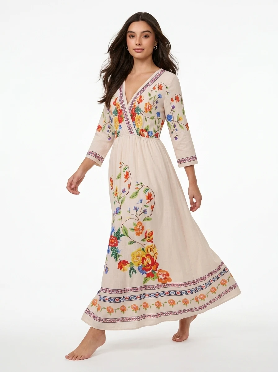 Midi Dress Floral Printed – Bloom Echo - Image 5