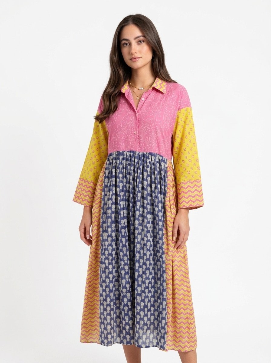 Printed Cotton Dress - BloomEcho