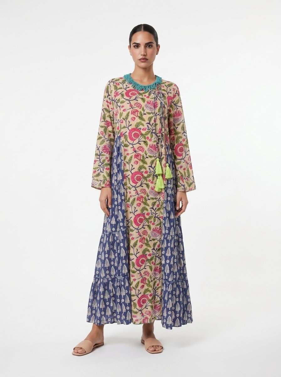 rosabelle Relaxed Fit Bohemian Maxi Dress in Multi-colored Cotton - Image 6