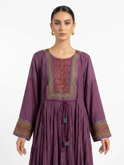 Bohemian Maxi Dress in Deep Plum | 100% Cotton
