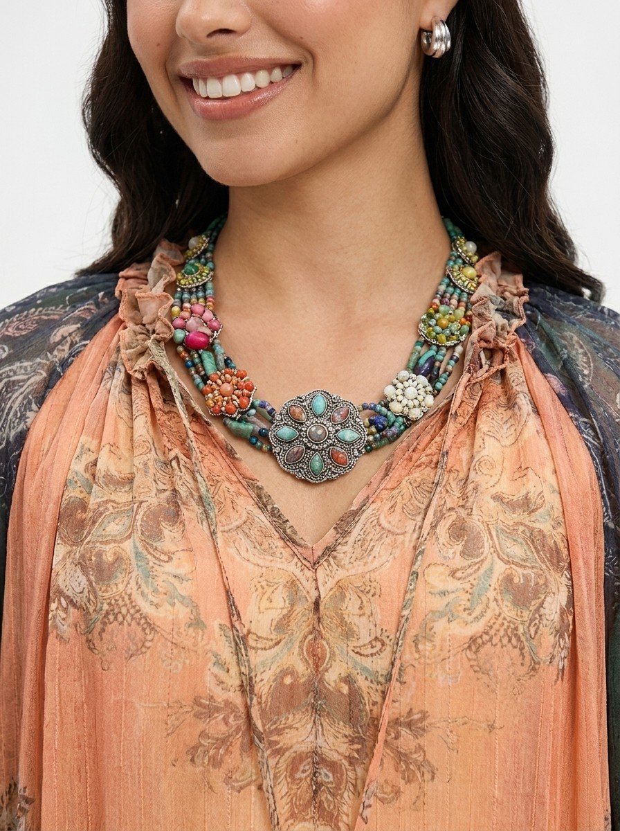 Tiered Chiffon Dress - Bloom Echo - Image 3