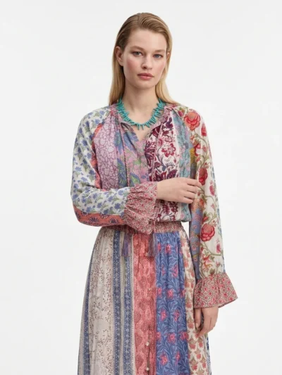 rosabelle Relaxed Fit Bohemian Maxi Dress in Multi-colored Cotton