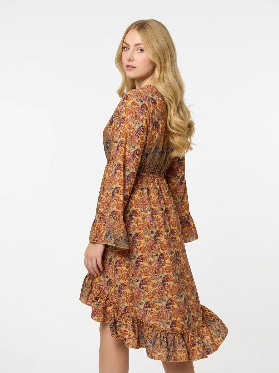 Boho Floral Printed Midi Dress - Spring Aura - Image 4