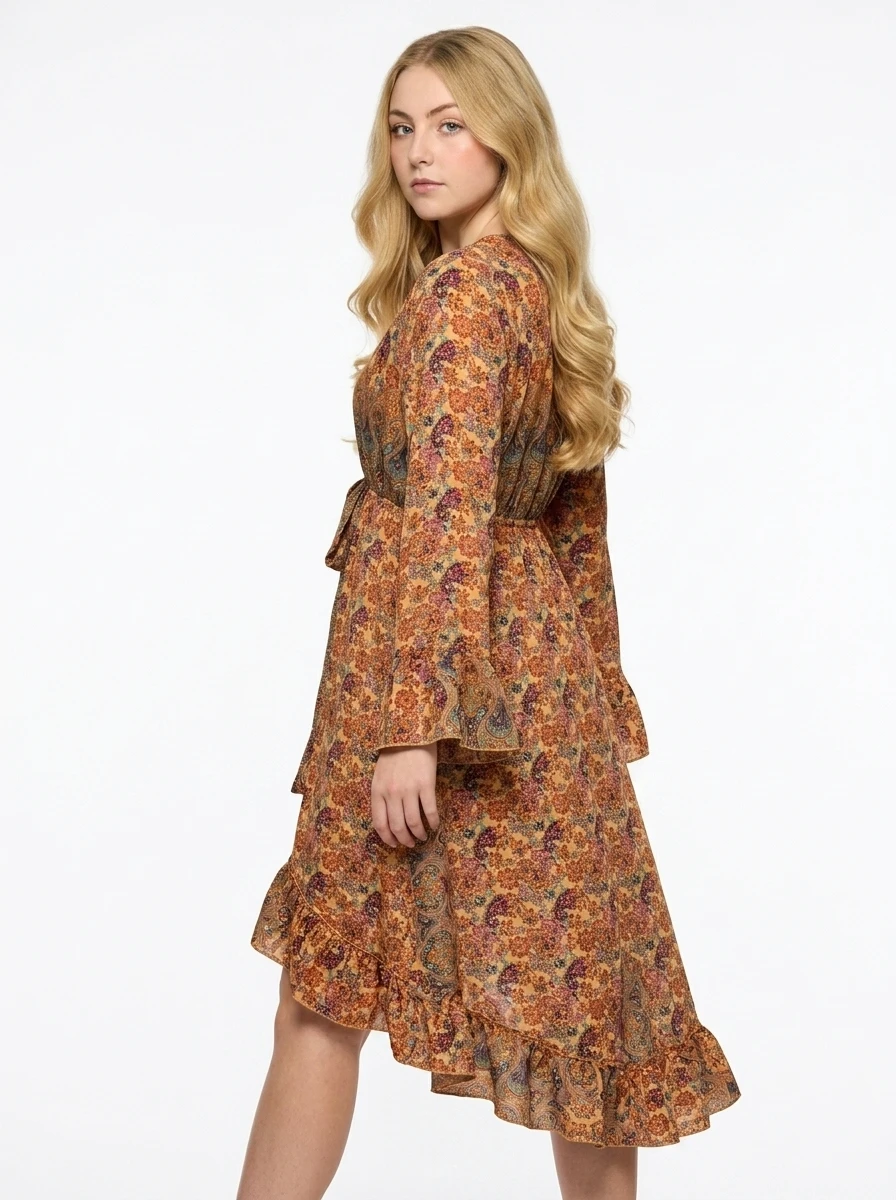 Boho Floral Printed Midi Dress - Spring Aura - Image 2