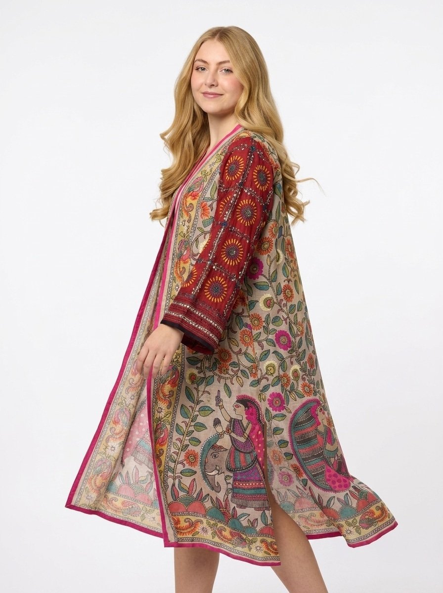 Multi-colored Printed Cardigan - Ethnic Chic - Image 3