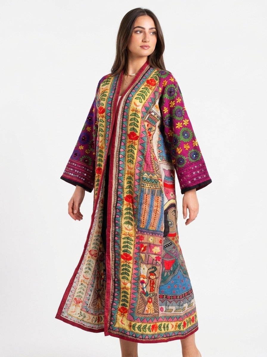 Embroidered Patchwork Cardigan - Nomad Craft