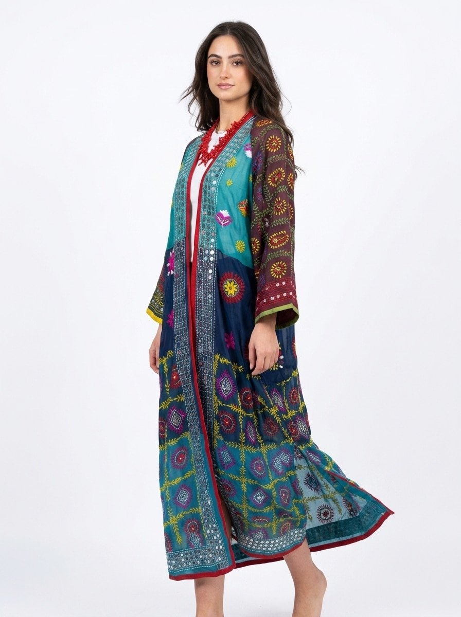 BloomEcho Cardigan - Multi-Color Embroidered - Image 5
