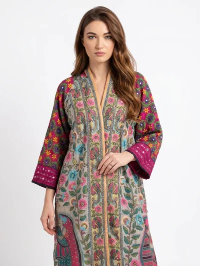Embroidered Silk Kimono - Summer Aura