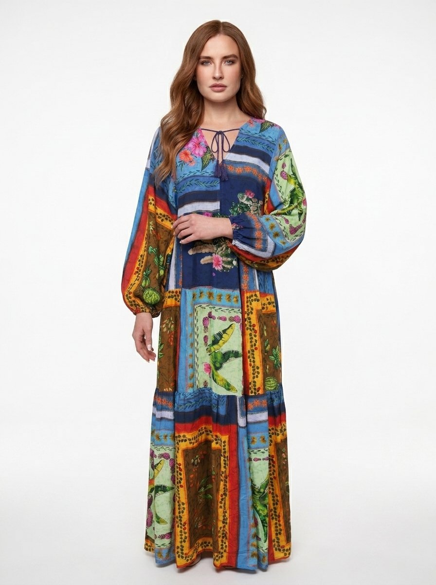 Horizon Maxi Dress - Multicolor Tropical Print - Image 6