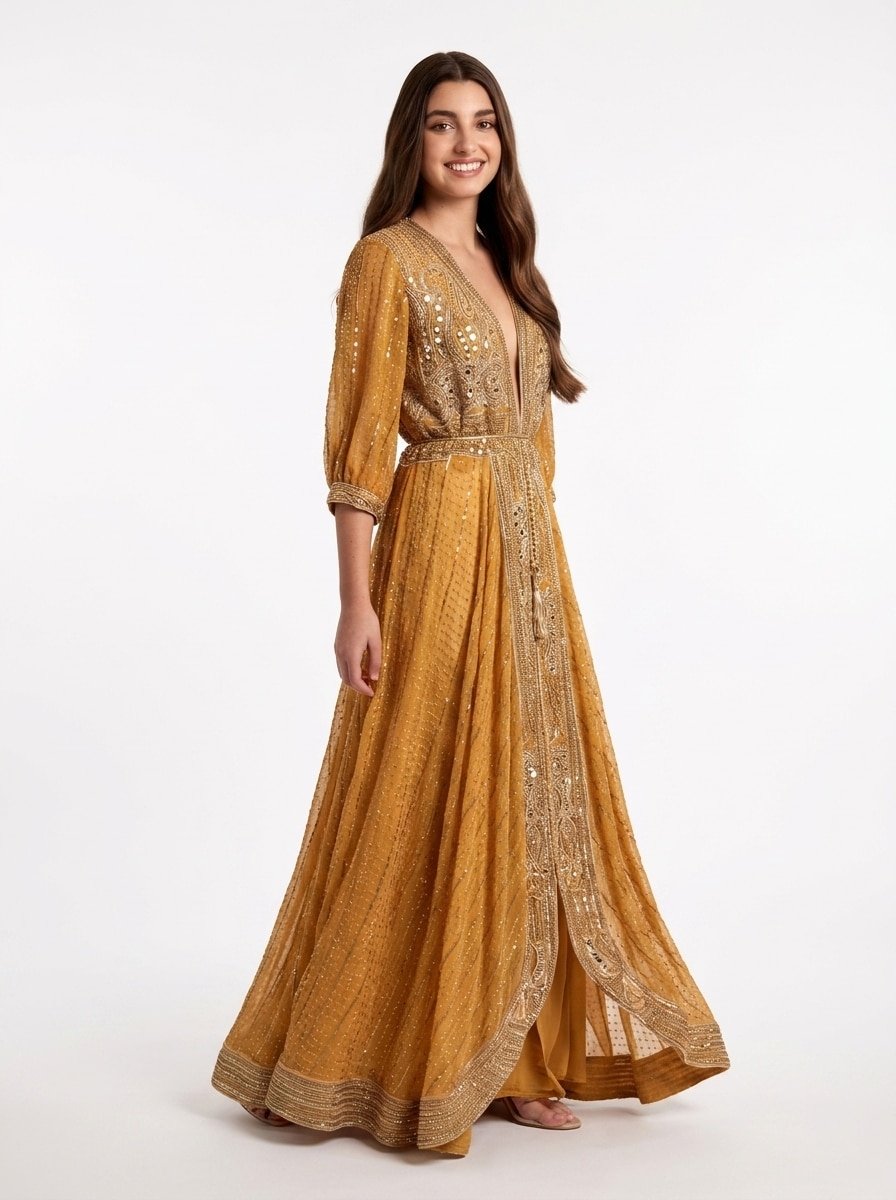 Glow Cardigan – Golden Embroidered - Image 4