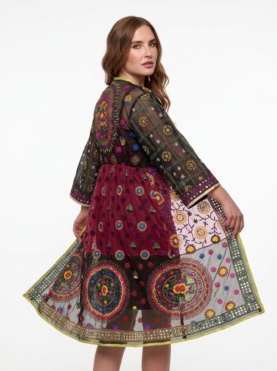 Embroidered Black Cardigan - Echo Bloom - Image 5