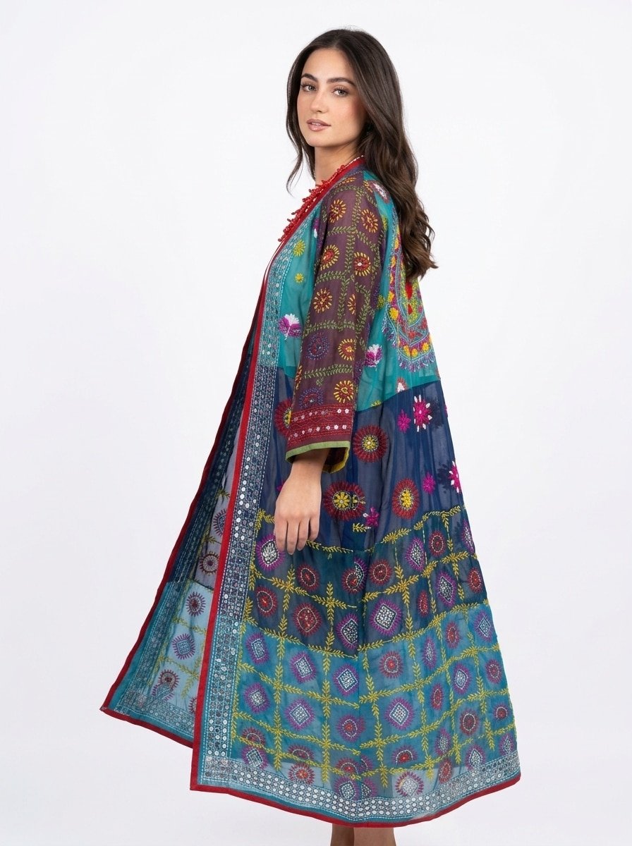 BloomEcho Cardigan - Multi-Color Embroidered - Image 2