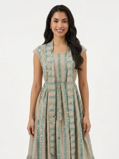 Maxi Dress Embroidered Mirror - Nomadé