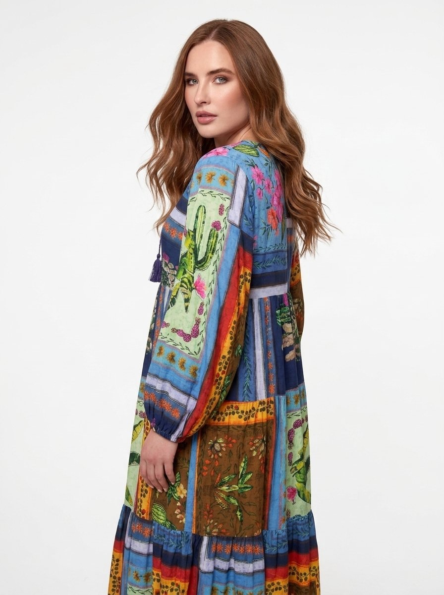 Horizon Maxi Dress - Multicolor Tropical Print - Image 2
