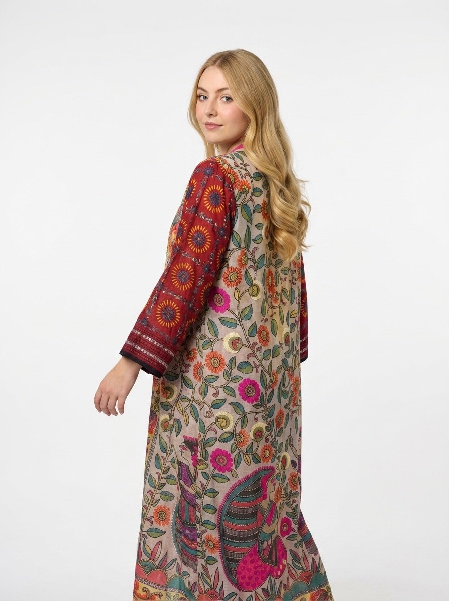 Multi-colored Printed Cardigan - Ethnic Chic - Image 4