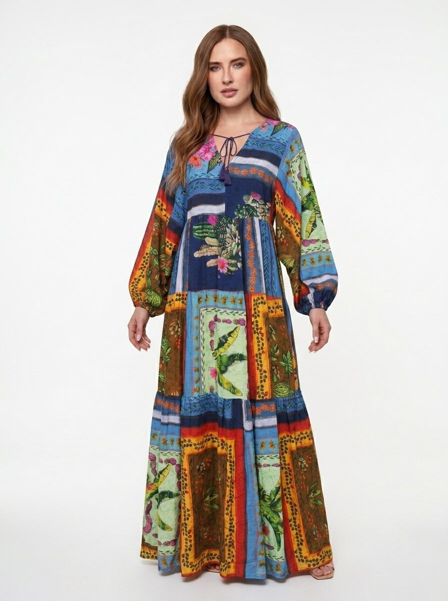 Horizon Maxi Dress - Multicolor Tropical Print - Image 4