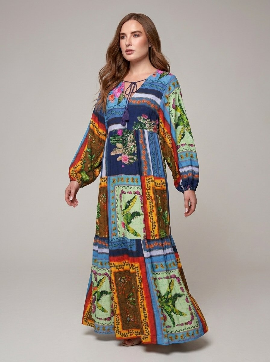 Horizon Maxi Dress - Multicolor Tropical Print - Image 7