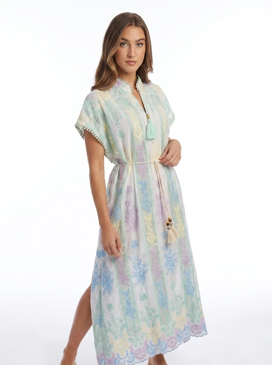 Blue Gingham & Eyelet Shirtdress - Summer Chic - Image 4