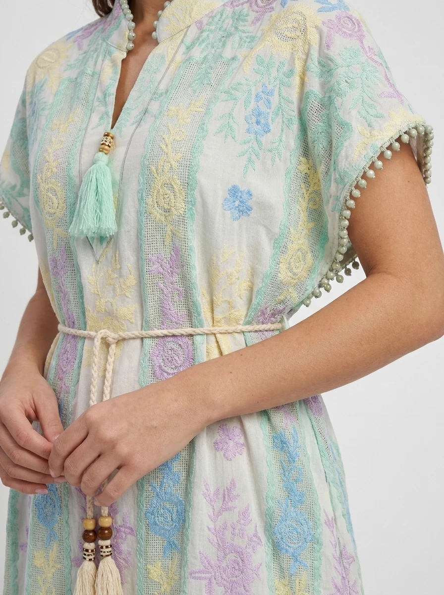 Blue Gingham & Eyelet Shirtdress - Summer Chic - Image 3