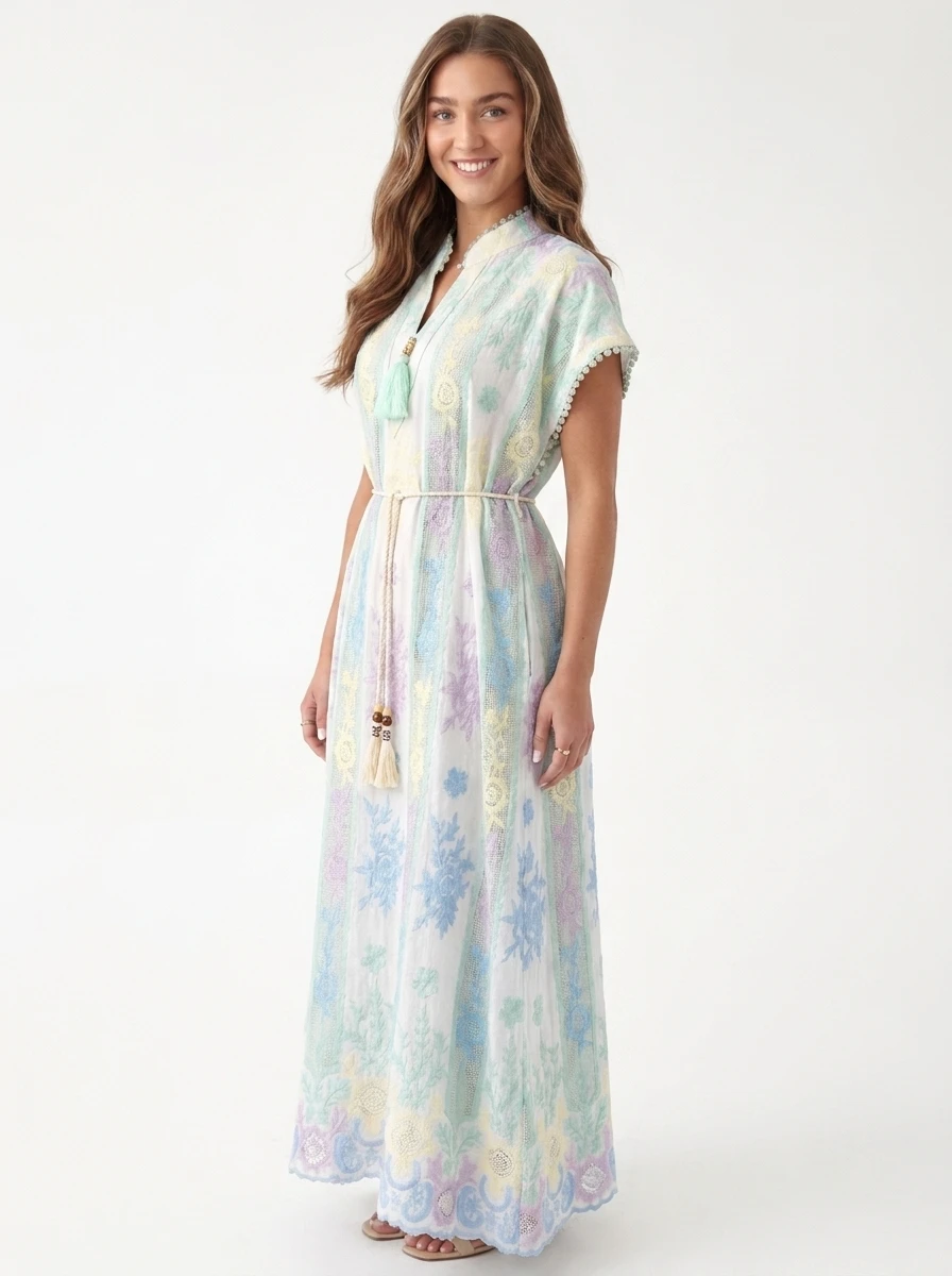 Blue Gingham & Eyelet Shirtdress - Summer Chic - Image 6