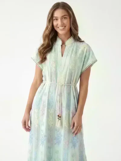 Blue Gingham & Eyelet Shirtdress - Summer Chic