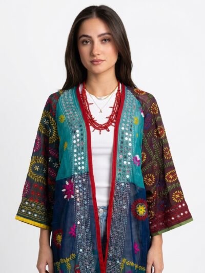 BloomEcho Cardigan - Multi-Color Embroidered