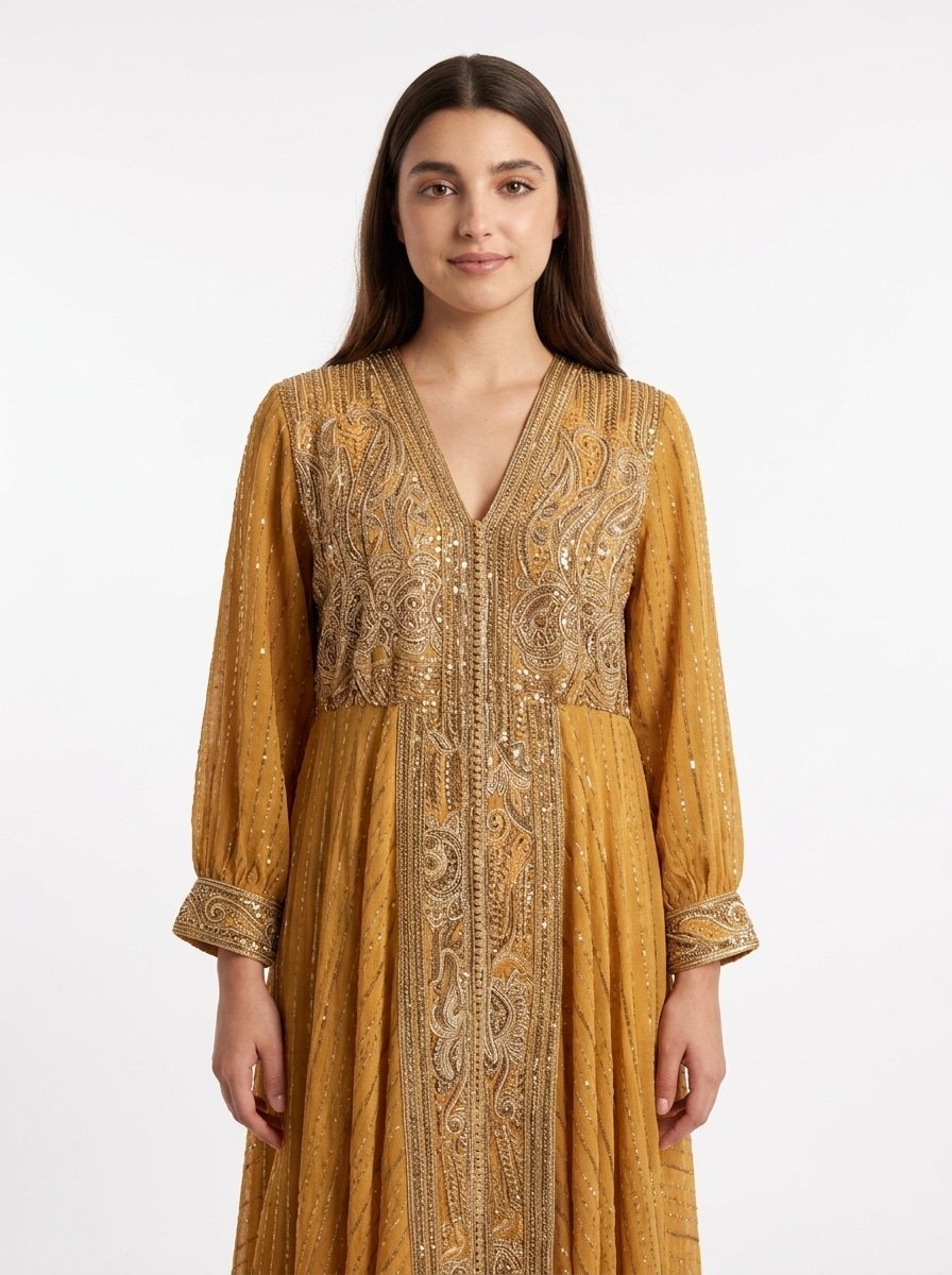 Glow Cardigan – Golden Embroidered