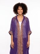 Purple Embroidered Cardigan - Golden Aura