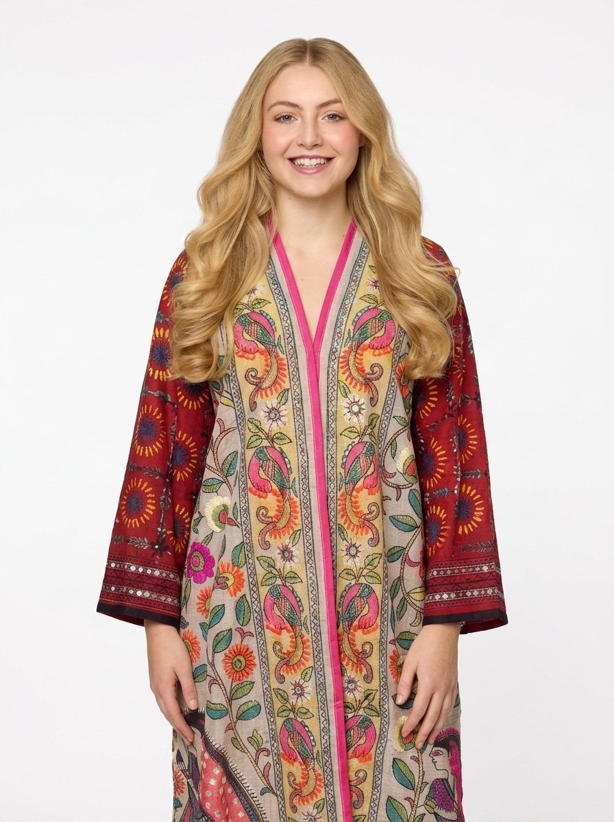 Multi-colored Printed Cardigan - Ethnic Chic