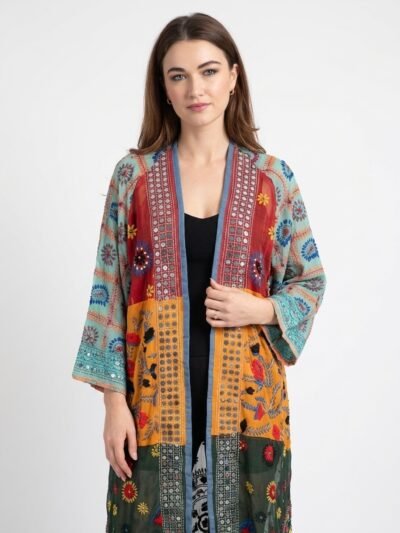 Boho Summer Cardigan – Embroidered Mirrors