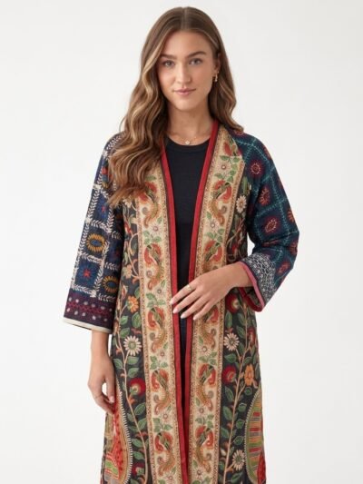 Hand-Embroidered Cardigan – Folkloric Aura