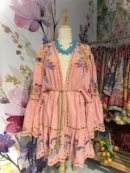 Aura Bloom Kimono Cardigan – Pink Cotton